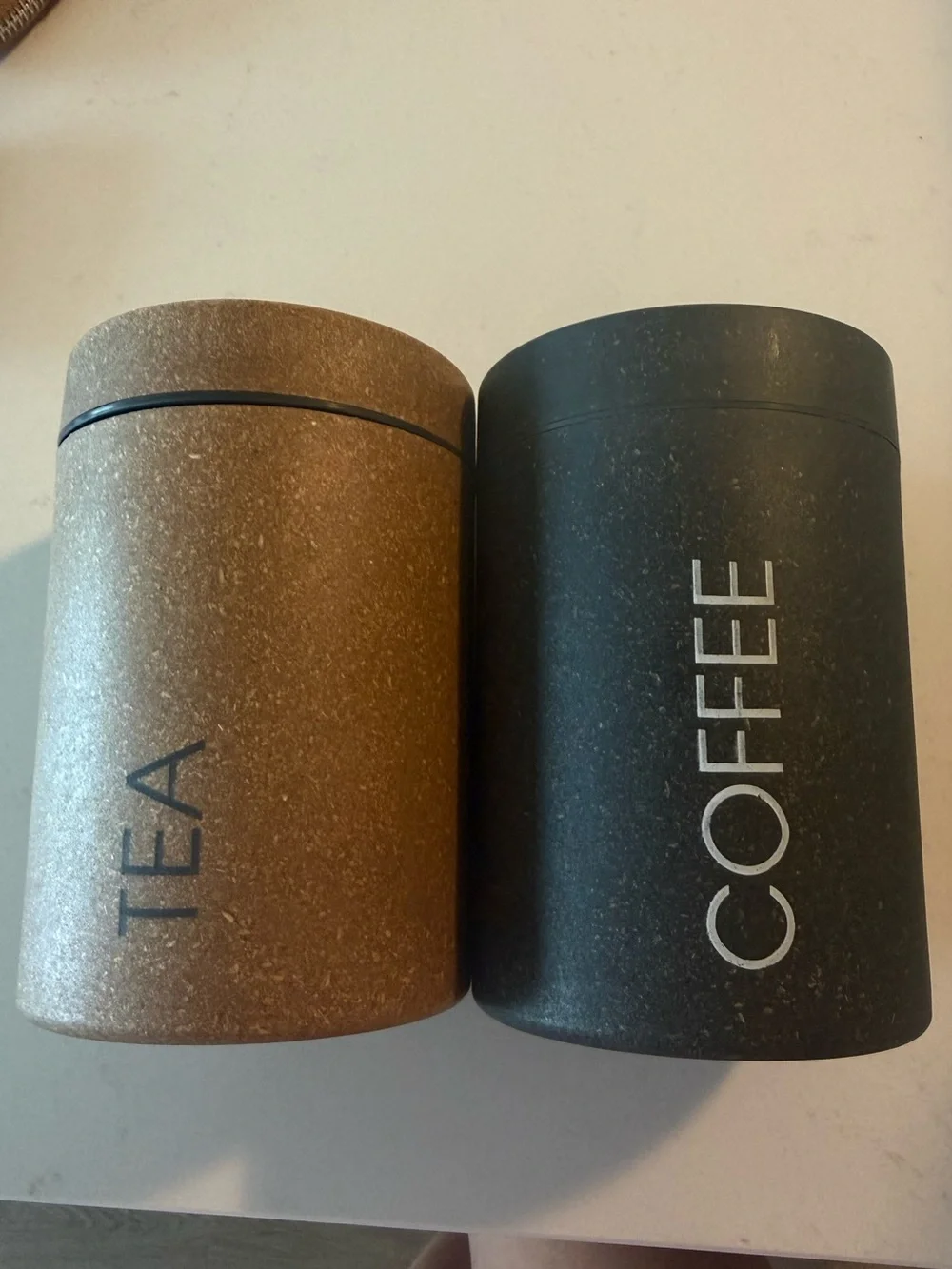 Tea and Coffee Storage Canisters Set - Brown and Black